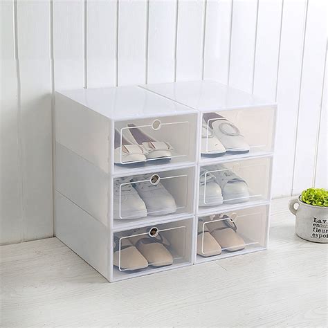 Foldable shoe box - TIDYAVE Shoe Storage Boxes, Assembly-Free Clear Solid Plastic 3 Tier Foldable Shoe Organizer Bins for Closet Space Saving Stackable Shoe Rack Sneaker Container Holder (13.58”x 10.03”x 7.79”) 4.9 out of 5 stars 64